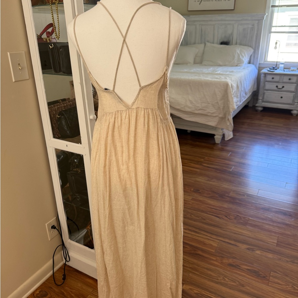Zara Cream Backless Maxi Dress